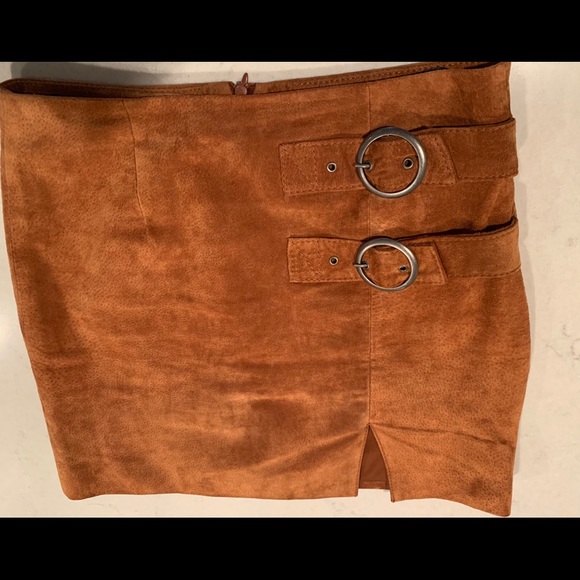 BlankNYC 100% Leather Skirt- Mustard/Camel Sz 25 - Picture 7 of 10
